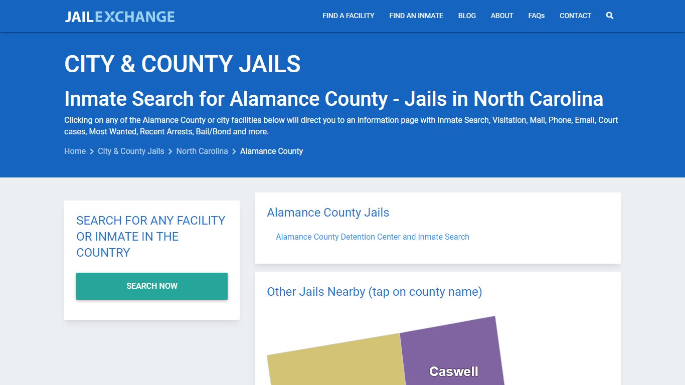 Inmate Search for Alamance County | Jails in North Carolina - Jail Exchange